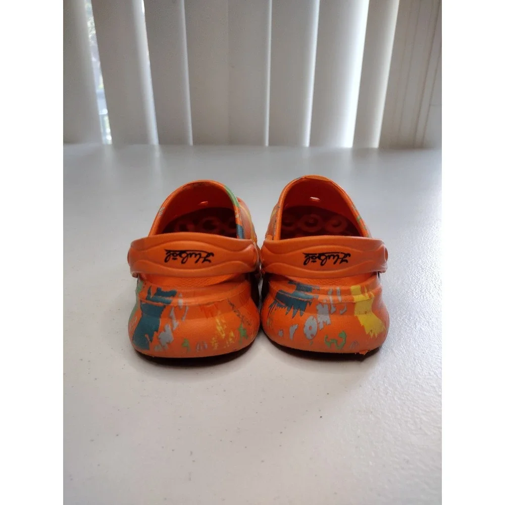 Kids‎ Orange Dinosaur Roar croc Clog Shoes Toddler Size 1.5